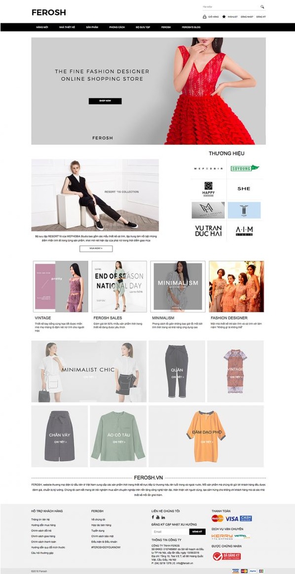 Mẫu website bán hàng trực tuyến về thời trang