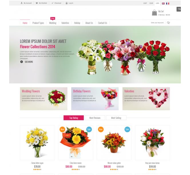 Mẫu website bán hàng trực tuyến về bán hoa