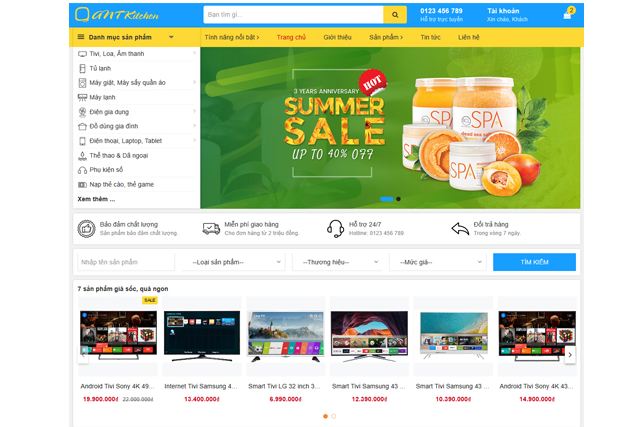 Website bán hàng trực tuyến về đồ gia dụng