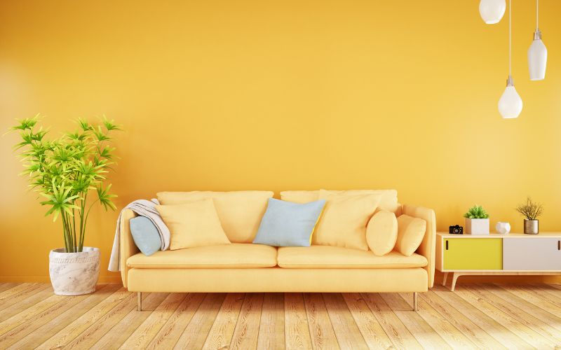 ghế sofa màu vàng cam